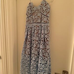 Elegant Blue Lace Dress